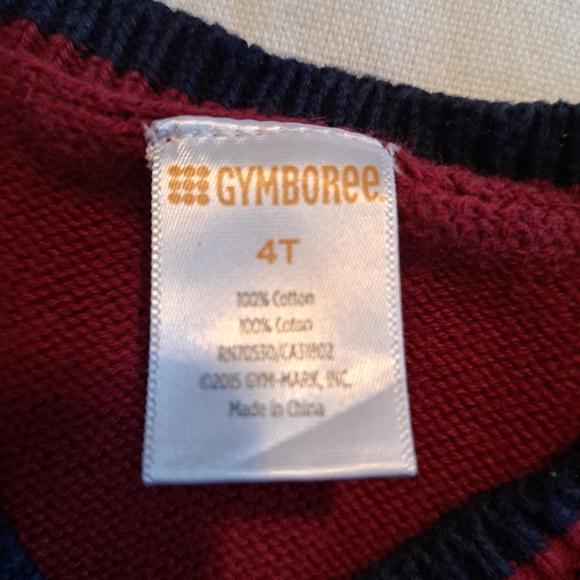 Gymboree Outlet size 4T burgundy & navy sweater vest, VGUC - Picture 3 of 3